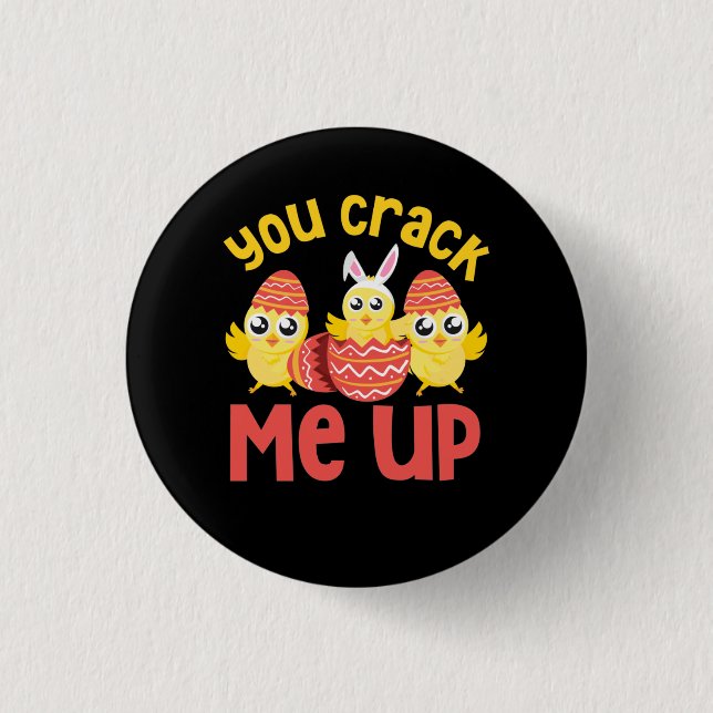 Badge Rond 2,50 Cm Tu M'As Frappé Les Poussins De Pâques (Devant)