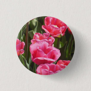 Badge Rond 2,50 Cm Tulipes roses