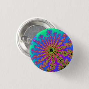 Badge Rond 2,50 Cm Turquoise et rose