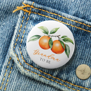 Badge Rond 2,50 Cm Twins Orange Baby shower grand-mère à être