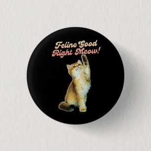 Badge Rond 2,50 Cm Typographie de chat drôle mignonne avec Kitten jou