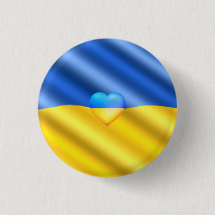 Badge Rond 2,50 Cm Ukraine - Paix - drapeau ukrainien - Soutien à la