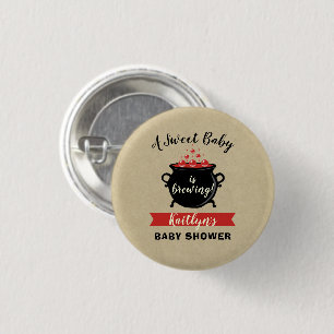 Badge Rond 2,50 Cm Un Bébé Doux Brasse Le Baby shower D'Halloween