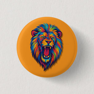 Badge Rond 2,50 Cm un bouton LION PEINT
