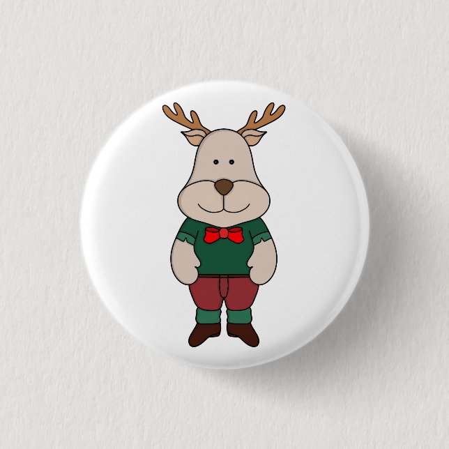 Badge Rond 2,50 Cm Un cerf mignon (Devant)