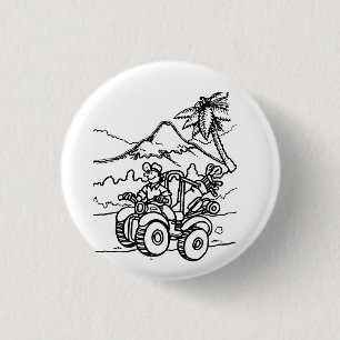 Badge Rond 2,50 Cm Un golfeur jouant au golf avec ses quatre roues