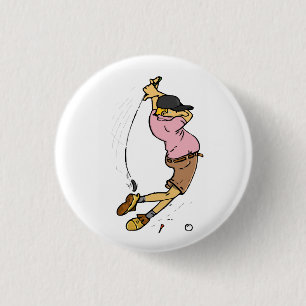 Badge Rond 2,50 Cm Un golfeur manque la balle