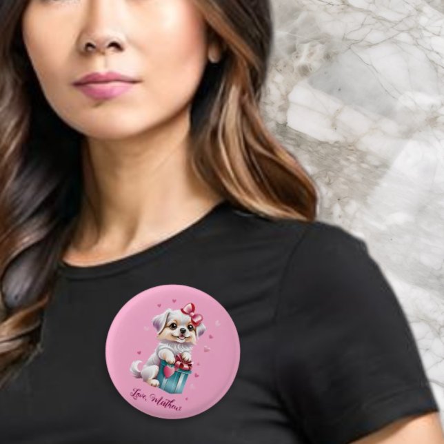 Badge Rond 2,50 Cm Un mignon chiot (Créateur téléchargé)