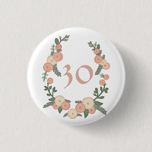 Badge Rond 2,50 Cm Un rosier en couronne