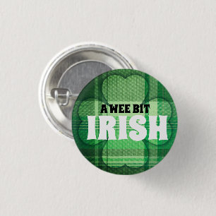 Badge Rond 2,50 Cm Un tout petit peu irlandais trèfle à carreaux vert
