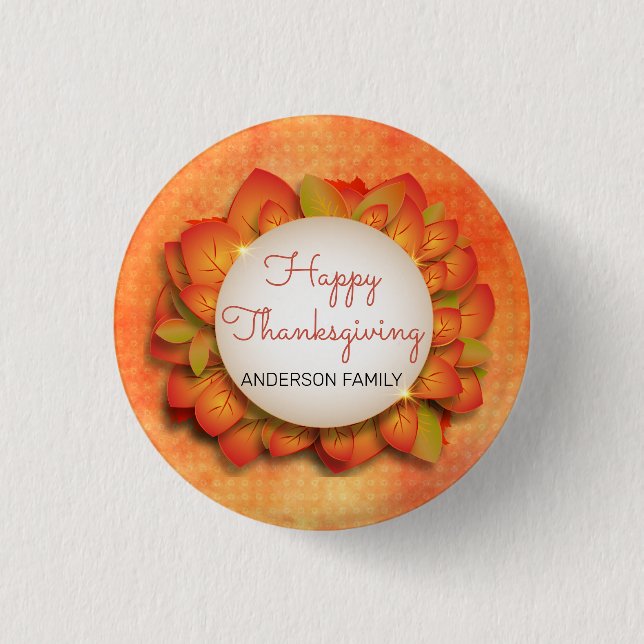 Badge Rond 2,50 Cm Une couronne de feuilles d'automne (Devant)