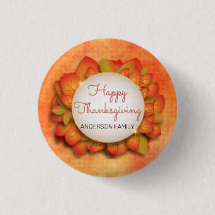 Badge Rond 2,50 Cm Une couronne de feuilles d'automne