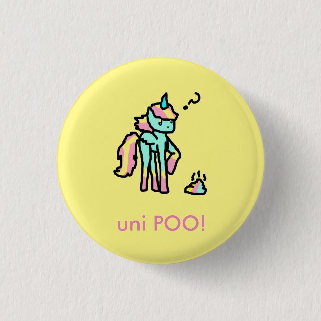 Badge Rond 2,50 Cm uni bouton drôle de poo (Devant)