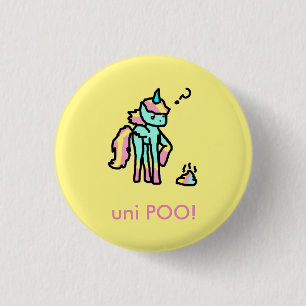 Badge Rond 2,50 Cm uni bouton drôle de poo