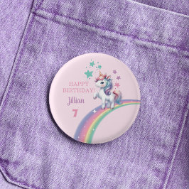Badge Rond 2,50 Cm Unicorn Magique fête d'anniversaire