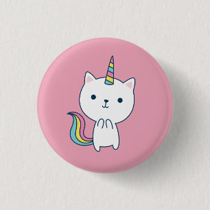 Badge Rond 2,50 Cm Unicorne Caticorn