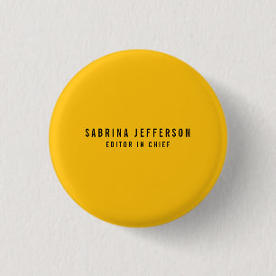 Badge Rond 2,50 Cm Unique Élégant Plat Simple Minimal Jaune Orange