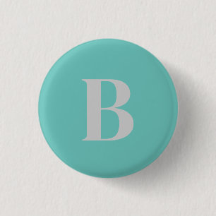 Badge Rond 2,50 Cm Unique Lumière Turquoise Gris Moderne