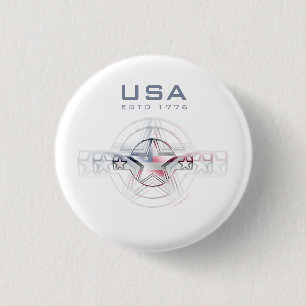 Badge Rond 2,50 Cm USA Estd. 1776
