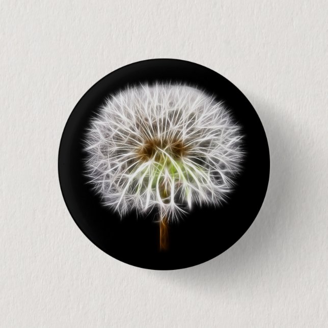 Badge Rond 2,50 Cm Usine blanche de fleur de pissenlit (Devant)