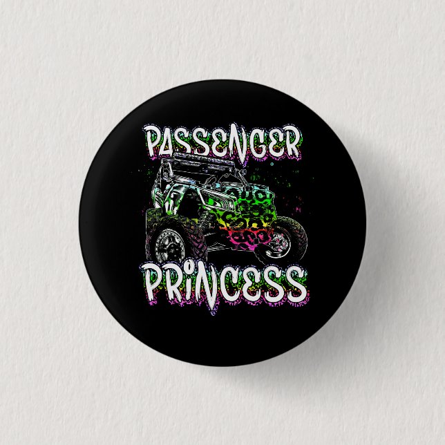 Badge Rond 2,50 Cm Utv Passenger Princess Amateurs Utv Sxs Riding (Devant)