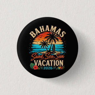 Badge Rond 2,50 Cm Vacances Bahamas Sable Mer Soleil 2026