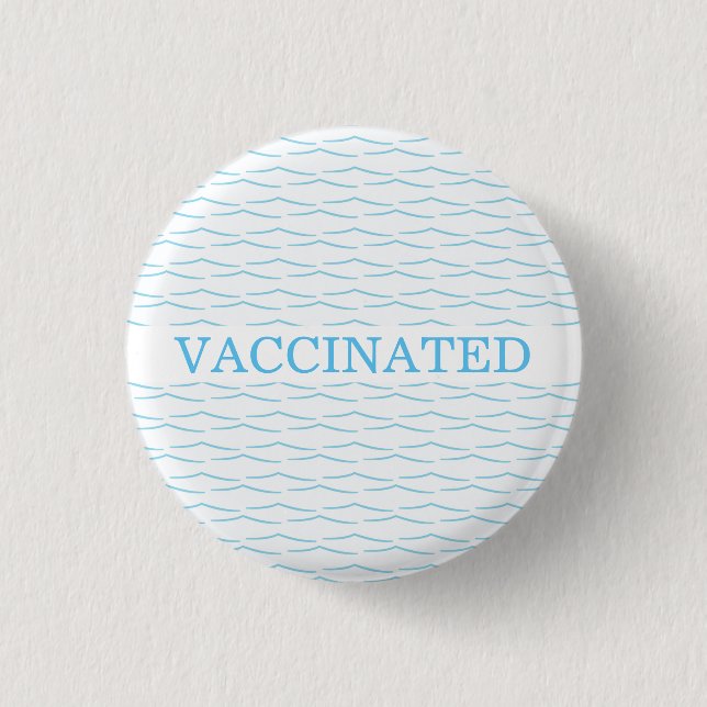 Badge Rond 2,50 Cm VACCINÉ ondes bleues et blanches imprimées (Devant)