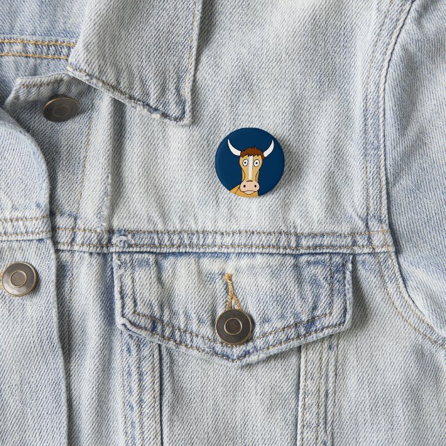 Badge Rond 2,50 Cm Vache lapidée (En situation)
