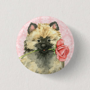 Badge Rond 2,50 Cm Valentine Rose Keeshond