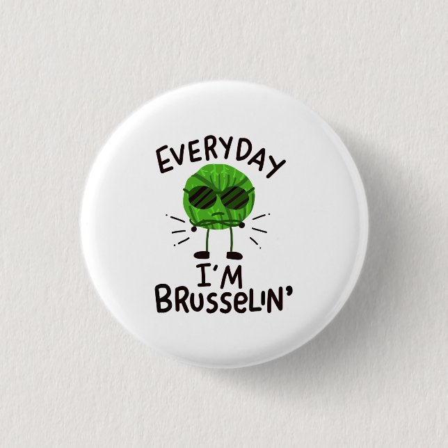 Badge Rond 2,50 Cm Vegan Brussels Sprouts (Devant)