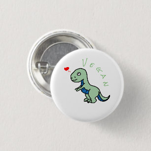 Badge Rond 2,50 Cm Vegan Dinosaur Genre Dino Aimer Animaux