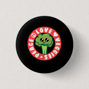 Badge Rond 2,50 Cm Vegan Vegetables Broccoli
