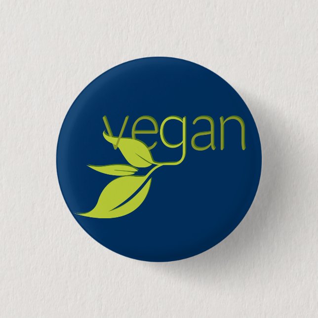 Badge Rond 2,50 Cm Végétalien feuillu (Devant)