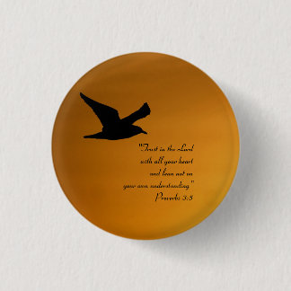Badge Rond 2,50 Cm Vers jaune de bible de foi d'oiseau de ciel de