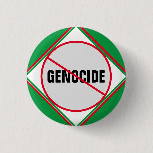 Badge Rond 2,50 Cm Vert rouge anti-génocide