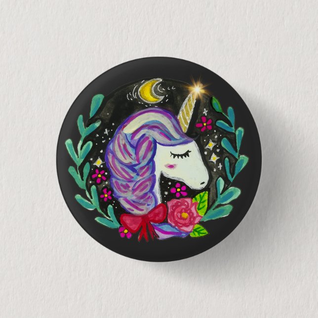 Badge Rond 2,50 Cm Vibes de Licorne Magique (Devant)