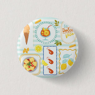Badge Rond 2,50 Cm Vibes d'été méditerranéen
