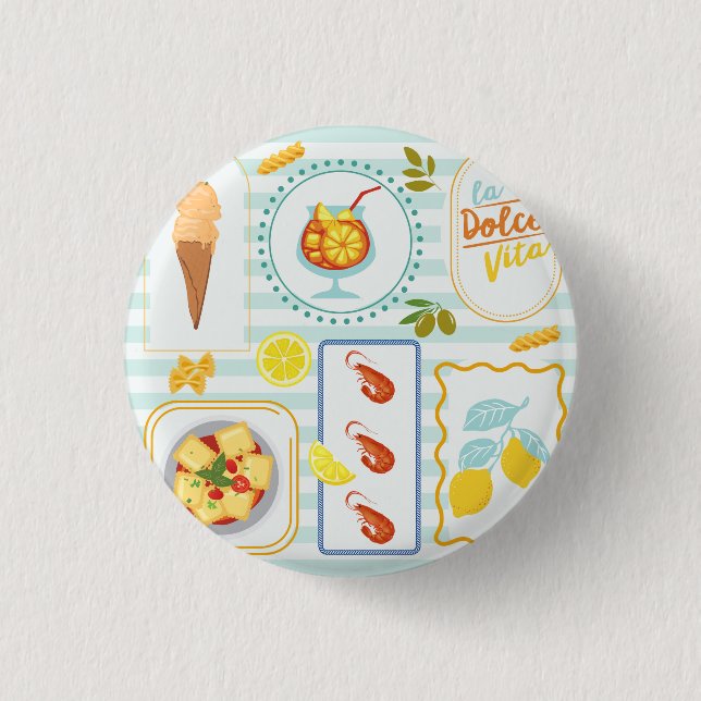Badge Rond 2,50 Cm Vibes d'été méditerranéen (Devant)