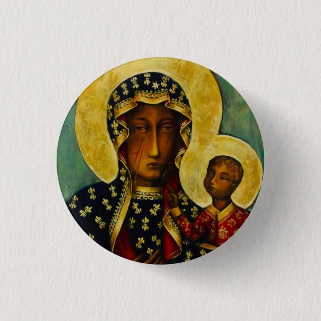 Badge Rond 2,50 Cm Vierge noire de Częstochowa (Devant)