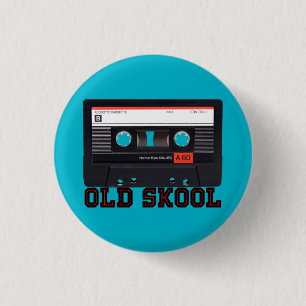 Badge Rond 2,50 Cm Vieux Skool - enregistreur à cassettes