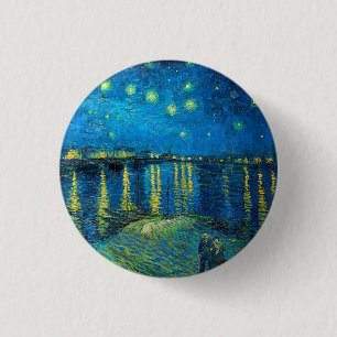 Badge Rond 2,50 Cm Vincent Van Gogh Starry Night Over The Rhone