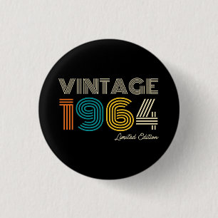 Badge Rond 2,50 Cm Vintage 1964 Limited Edition 60e anniversaire