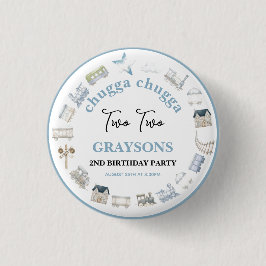 Badge Rond 2,50 Cm Vintage Train 2nd Birthday – Choo Choo Party