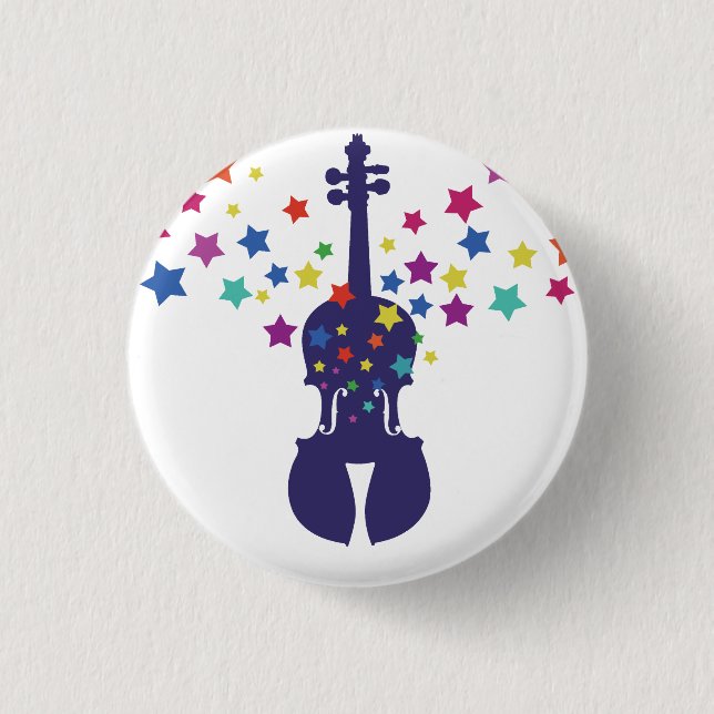 Badge Rond 2,50 Cm Violon peu de bouton d'étoile (Devant)