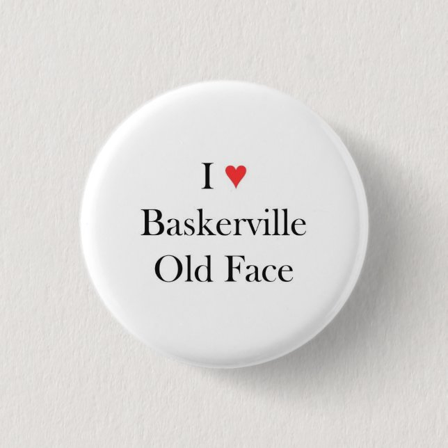 Badge Rond 2,50 Cm Visage de Baskerville du coeur I vieux (Devant)
