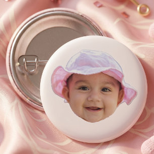 Badge Rond 2,50 Cm Visage de bébé personnalisé avec photo