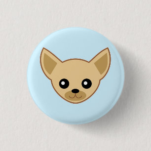 Badge Rond 2,50 Cm Visage de Chihuahua