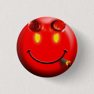 Badge Rond 2,50 Cm Visage de diable rouge - bouton