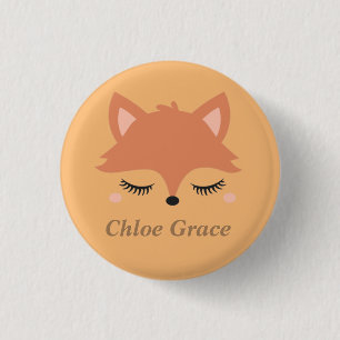 Badge Rond 2,50 Cm Visage de renard couché mignon personnalisé