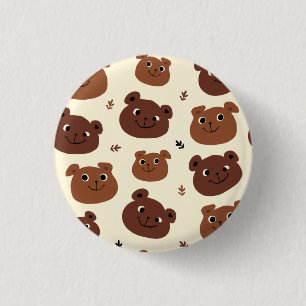 Badge Rond 2,50 Cm Visage drôle d'ours